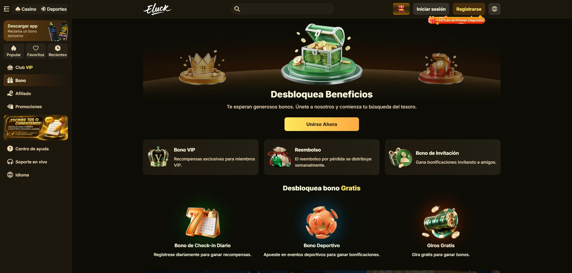 Otras promociones y bonos disponibles en Eluck Casino
