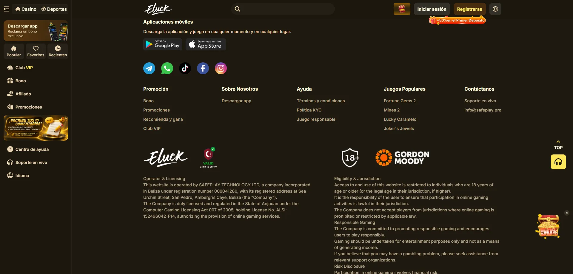 Métodos de pago seguros en Eluck Casino México